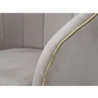 Fotel do salonu tapicerowany tkaniną z nowoczesnymi drewnianymi nogami - Ezia Viadurini