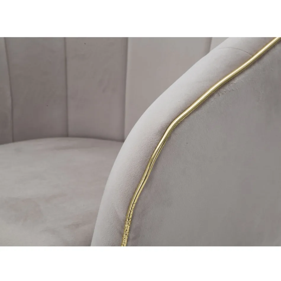 Fotel do salonu tapicerowany tkaniną z nowoczesnymi drewnianymi nogami - Ezia Viadurini