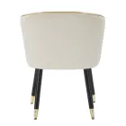 Fotel do salonu tapicerowany tkaniną z nowoczesnymi drewnianymi nogami - Ezia Viadurini