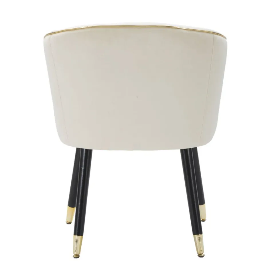 Fotel do salonu tapicerowany tkaniną z nowoczesnymi drewnianymi nogami - Ezia Viadurini