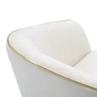 Fotel do salonu tapicerowany tkaniną z nowoczesnymi drewnianymi nogami - Ezia Viadurini