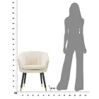 Fotel do salonu tapicerowany tkaniną z nowoczesnymi drewnianymi nogami - Ezia Viadurini