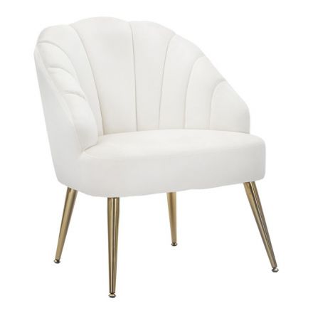 Fotel do salonu tapicerowany tkaniną z metalowymi nogami - Shell Viadurini