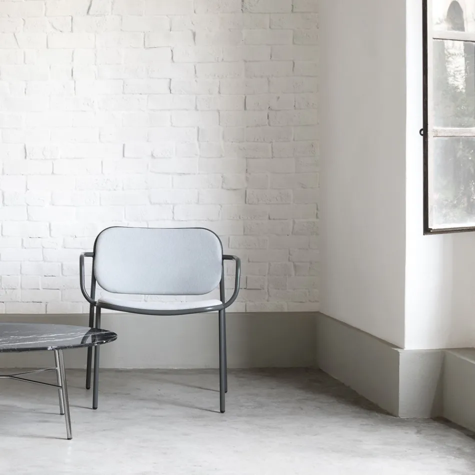 Fotel do salonu pokryty tkaniną Made in Italy 2 sztuki - Sangria Viadurini