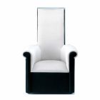 Fotel do salonu tapicerowany czarno-białym aksamitem Made in Italy - Gedda Viadurini