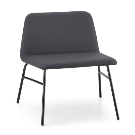 Wysokiej jakości fotel do salonu z tkaniny i metalu wyprodukowany we Włoszech - Molde Viadurini