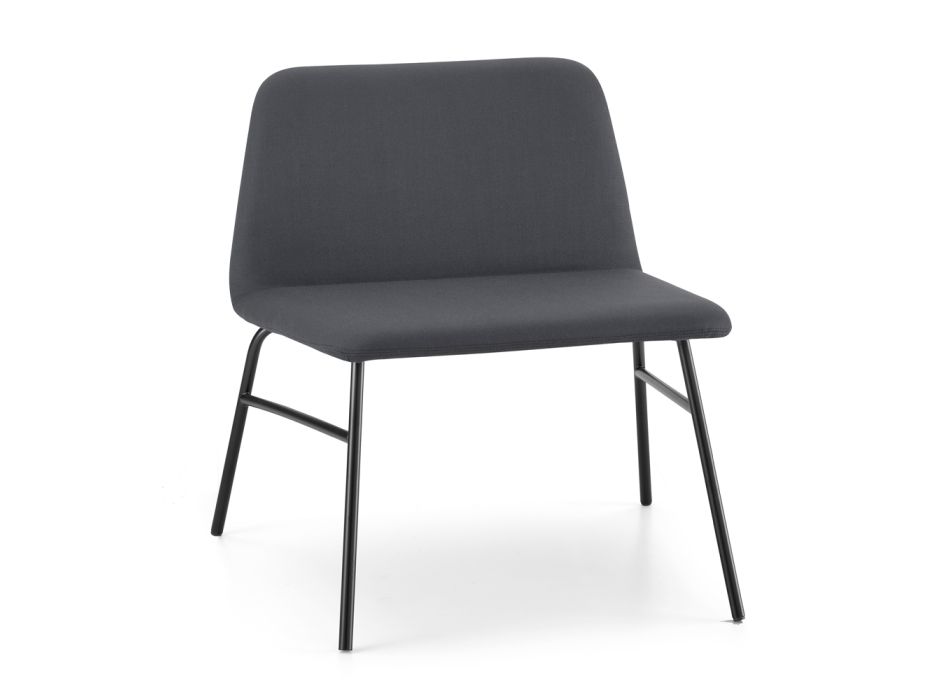 Wysokiej jakości fotel do salonu z tkaniny i metalu wyprodukowany we Włoszech - Molde Viadurini