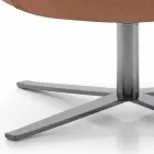 Obrotowy fotel do salonu ze skóry i metalu Made in Italy - Butterfly Viadurini