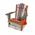 Fotel do salonu z litego drewna tekowego z odzysku - Boatta