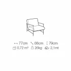 Fotel do salonu z metalową konstrukcją Made in Italy - Manila Viadurini