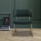 Aksamitny fotel do salonu o metalowej konstrukcji Made in Italy - Alaska Viadurini