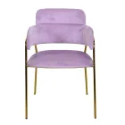 Fotel do salonu wykonany ze złotego metalu i aksamitu - Flaga Viadurini