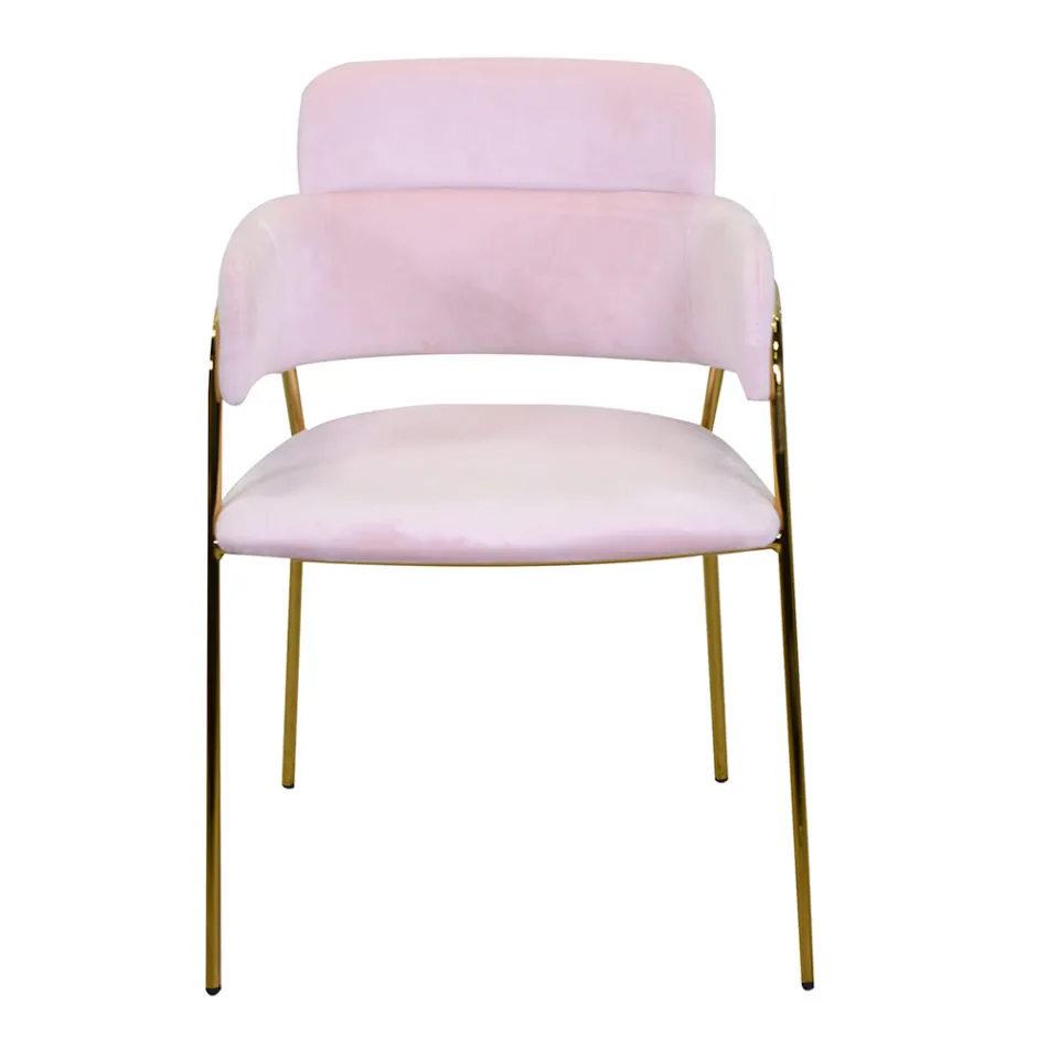 Fotel do salonu wykonany ze złotego metalu i aksamitu - Flaga Viadurini