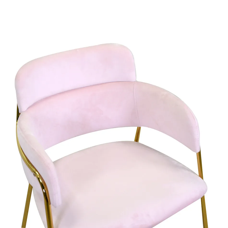 Fotel do salonu wykonany ze złotego metalu i aksamitu - Flaga Viadurini