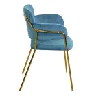 Fotel do salonu wykonany ze złotego metalu i aksamitu - Flaga Viadurini