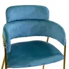 Fotel do salonu wykonany ze złotego metalu i aksamitu - Flaga Viadurini