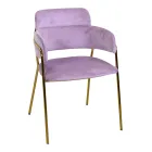 Fotel do salonu wykonany ze złotego metalu i aksamitu - Flaga Viadurini