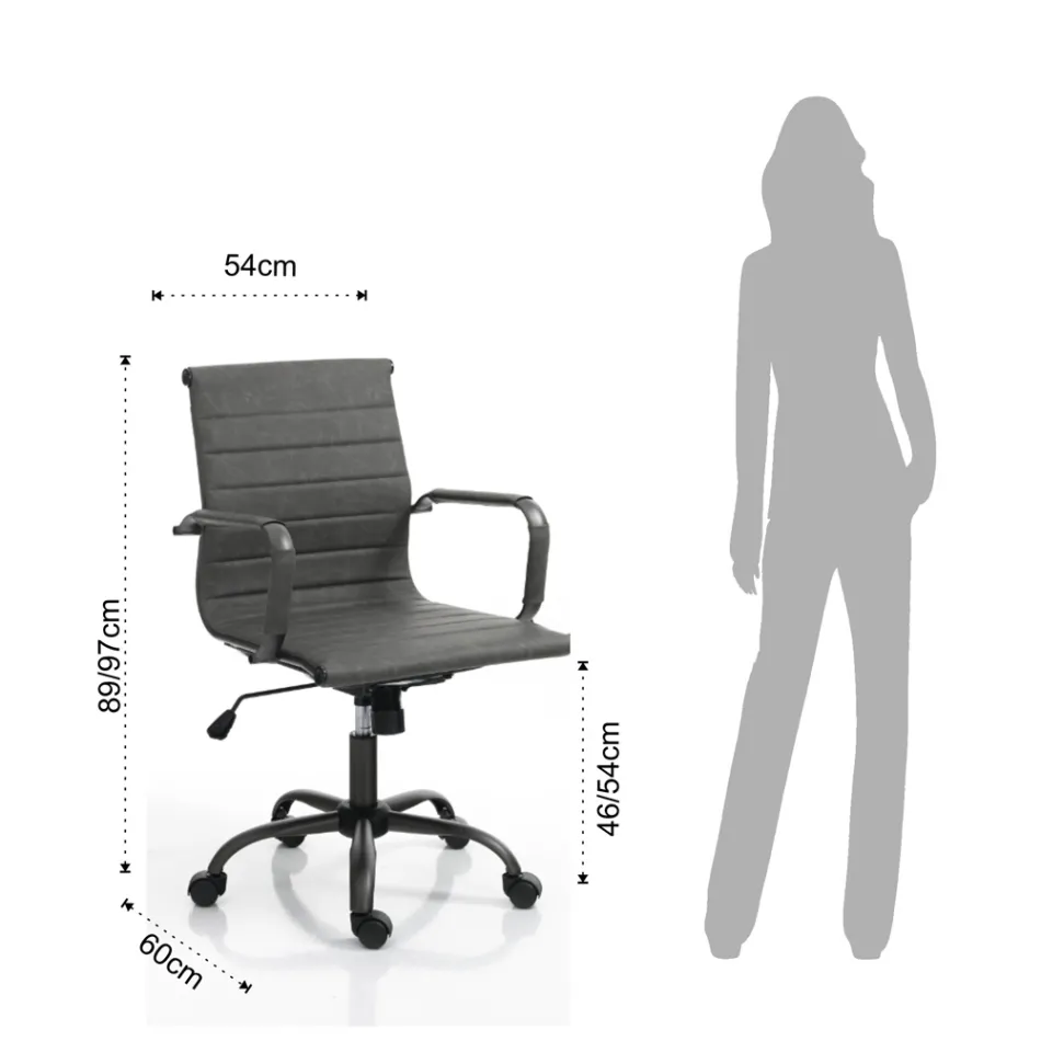 Fotel Biurowy z Wysokim lub Niskim Oparciem - Rubidio Viadurini