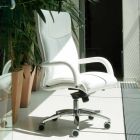Obrotowy fotel biurowy ze skóry i skóry ekologicznej - Oliviero Viadurini