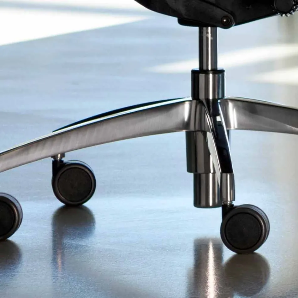 Ergonomiczne krzesło biurowe obrotowe z kółkami i zagłówkiem - Gimiglia Viadurini