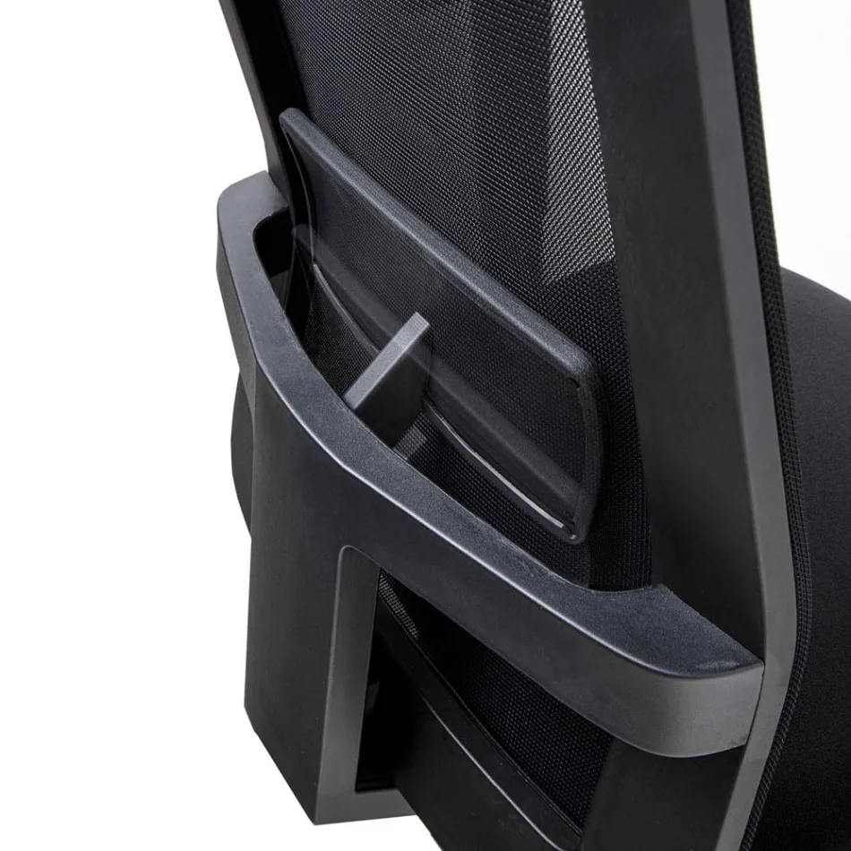 Obrotowy fotel biurowy z podnośnikiem gazowym z tkaniny technicznej i siatki - Biuro Viadurini