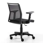 Obrotowy fotel biurowy z tkaniny technicznej i czarnej siatki - Daria Viadurini
