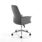 Fotel biurowy z metalu i tkaniny z regulowanym podnóżkiem – złoty Viadurini