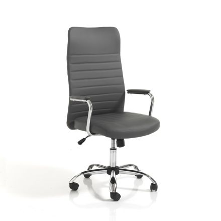 Skórzane krzesło biurowe z kółkami obrotowymi - Radon Viadurini