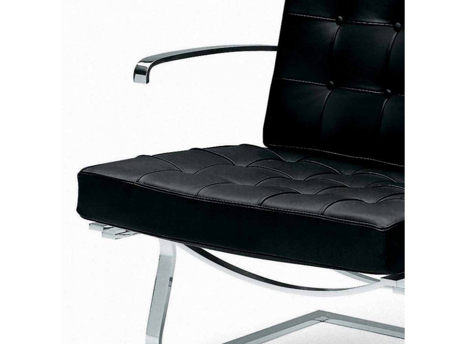 Skórzany fotel biurowy ze stalową konstrukcją Made in Italy - Speranza Viadurini