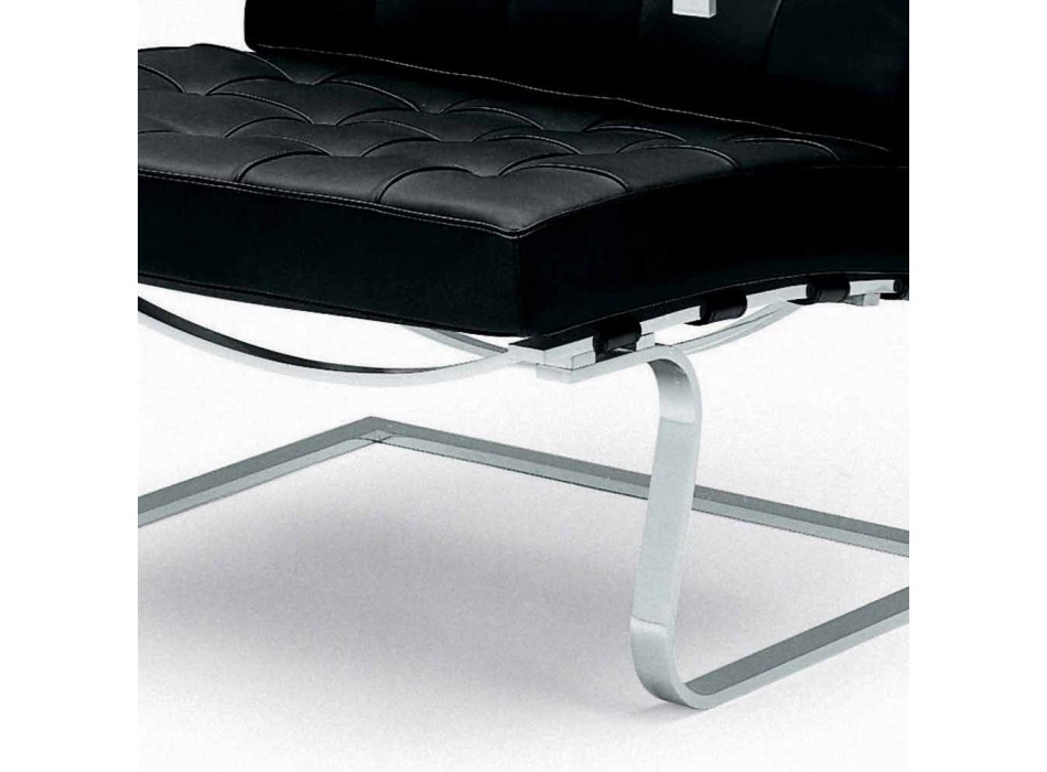 Skórzany fotel biurowy ze stalową konstrukcją Made in Italy - Speranza Viadurini
