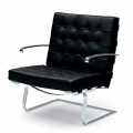 Skórzany fotel biurowy ze stalową konstrukcją Made in Italy - Speranza