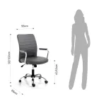 Skórzany Fotel Biurowy i Regulowany Podnośnik Gazowy - Radon Viadurini