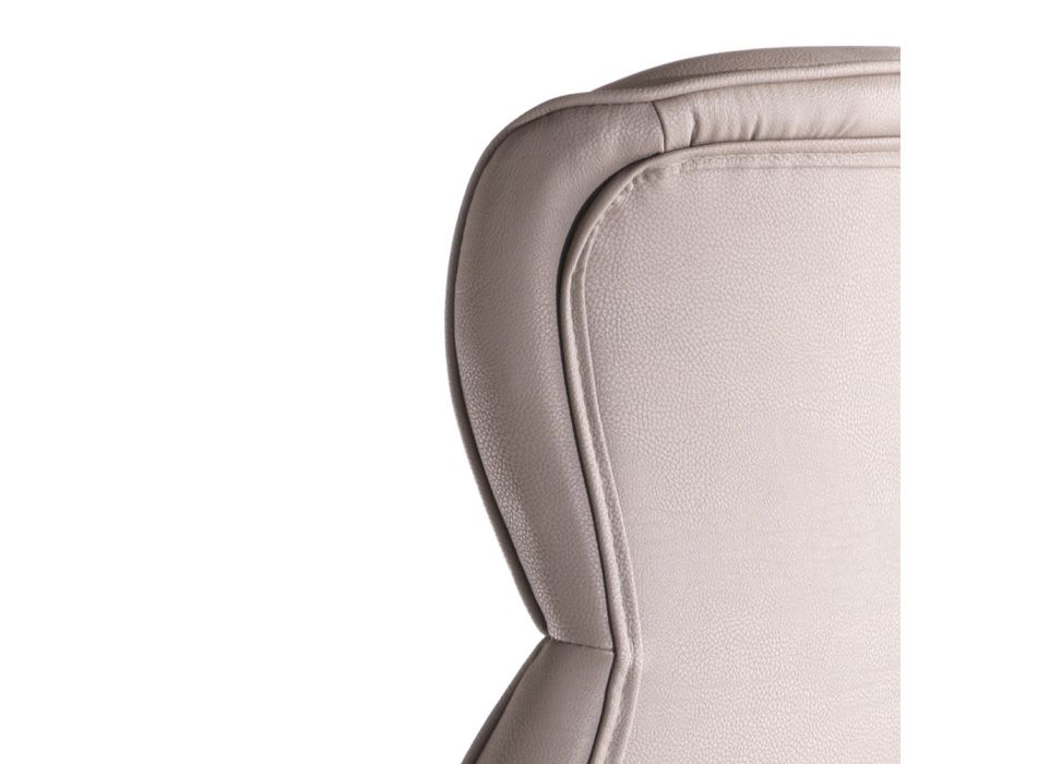 Fotel biurowy ze skóry syntetycznej i metalowej podstawy – beryl Viadurini