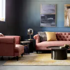 Klasyczny fotel z efektem drewna i szarego lub różowego aksamitu - Sanny Viadurini