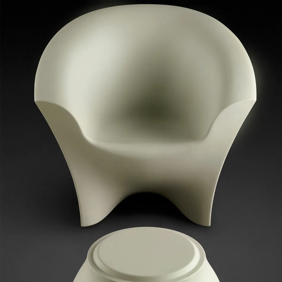 Fotel ogrodowy z matowego lub lakierowanego polietylenu Wyprodukowano we Włoszech - Conda Viadurini