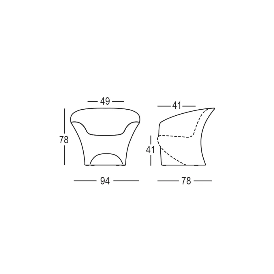 Fotel designerski do użytku na zewnątrz z matowego lub lakierowanego polietylenu Wyprodukowano we Włoszech - Conda Viadurini