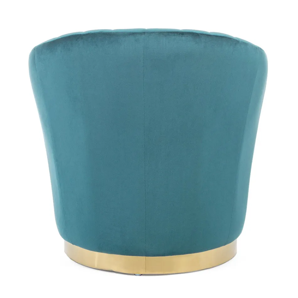 Elegancki fotel designerski Luksusowy salon ze stali i aksamitu - Courtney Viadurini