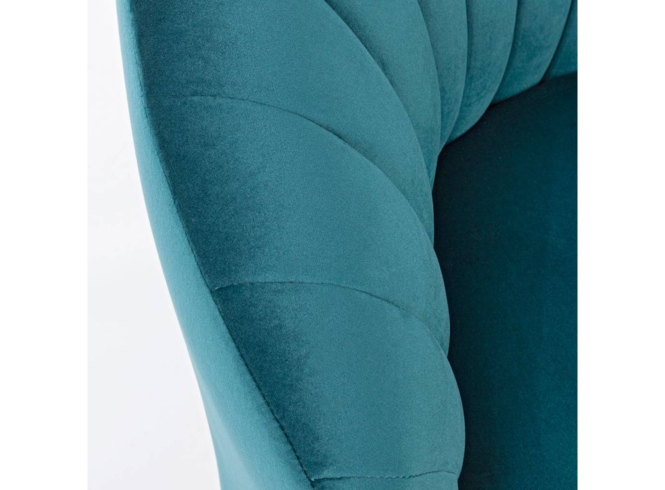 Elegancki fotel designerski Luksusowy salon ze stali i aksamitu - Courtney Viadurini