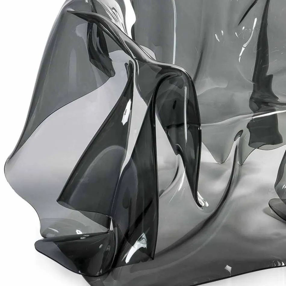 Nowoczesny fotel w zadymionym pleksi Paris, wyprodukowany we Włoszech Viadurini