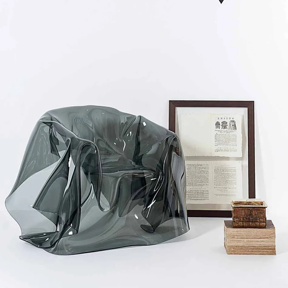 Nowoczesny fotel w zadymionym pleksi Paris, wyprodukowany we Włoszech Viadurini