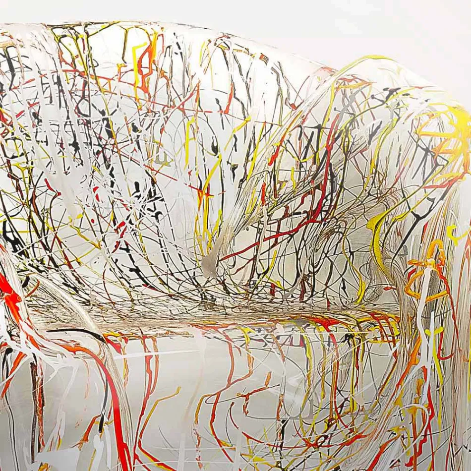 Nowoczesny fotel w wielokolorowym pleksi Paris, wyprodukowany we Włoszech Viadurini