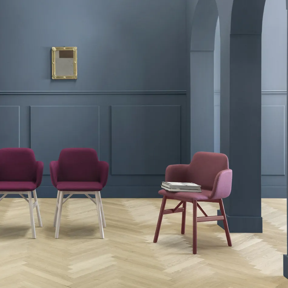 Wysokiej jakości fotel z siedziskiem z aksamitu lub tkaniny wyprodukowany we Włoszech - Molde Viadurini