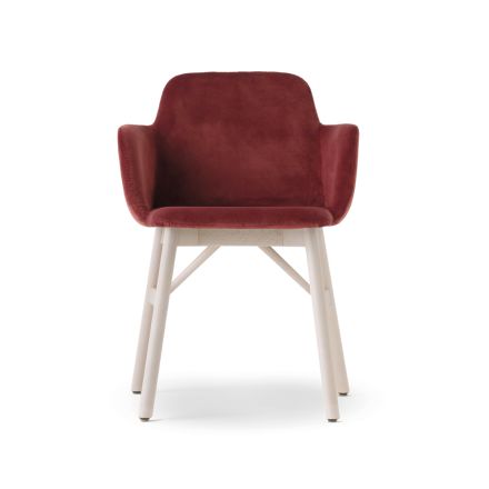 Wysokiej jakości fotel z siedziskiem z aksamitu lub tkaniny wyprodukowany we Włoszech - Molde Viadurini