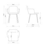 Wysokiej jakości fotel ze skóry i malowanego metalu wyprodukowany we Włoszech - Molde Viadurini