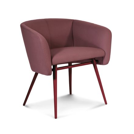 Wysokiej jakości fotel z tkaniny z metalową podstawą wyprodukowany we Włoszech - Bergen Viadurini