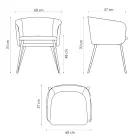 Wysokiej jakości fotel z tkaniny z metalową podstawą wyprodukowany we Włoszech - Bergen Viadurini