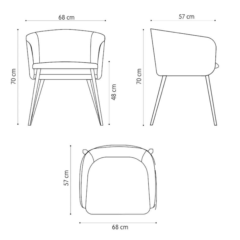 Wysokiej jakości fotel z tkaniny z metalową podstawą wyprodukowany we Włoszech - Bergen Viadurini
