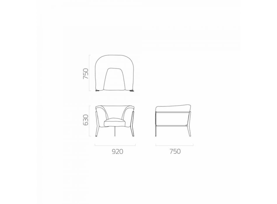 Nowoczesny i wyprodukowany we Włoszech fotel designerski na zewnątrz lub do wewnątrz - Carminio1 Viadurini