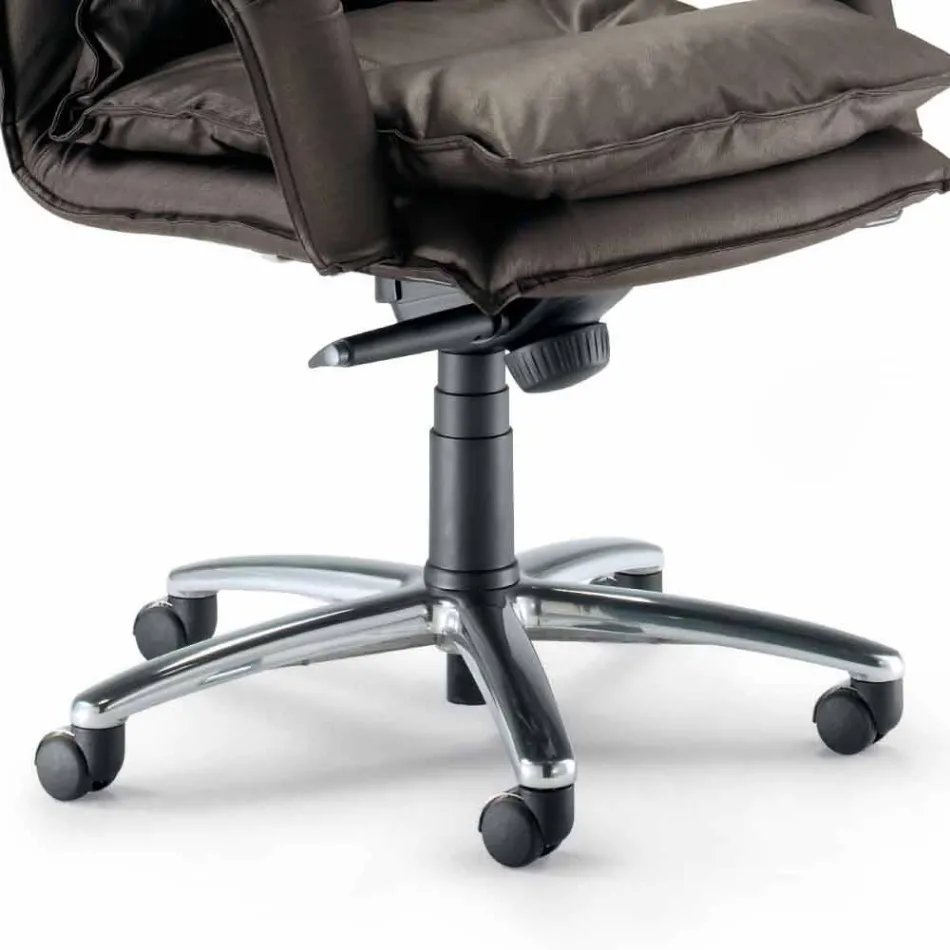 Fotel skórzany ze sztucznej skóry wyprodukowany we Włoszech Gemma Viadurini