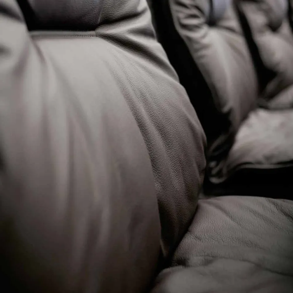 Fotel skórzany ze sztucznej skóry wyprodukowany we Włoszech Gemma Viadurini